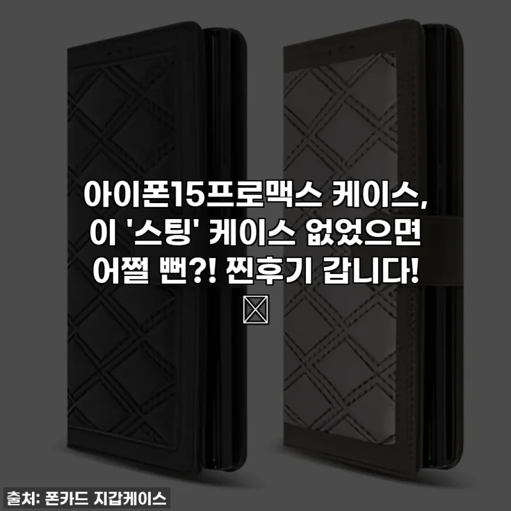 아이폰15프로맥스 케이스, 이 '스팅' 케이스 없었으면 어쩔 뻔?! 찐후기 갑니다! ✨