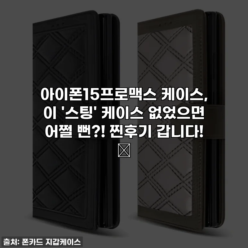 아이폰15프로맥스 케이스, 이 '스팅' 케이스 없었으면 어쩔 뻔?! 찐후기 갑니다! ✨