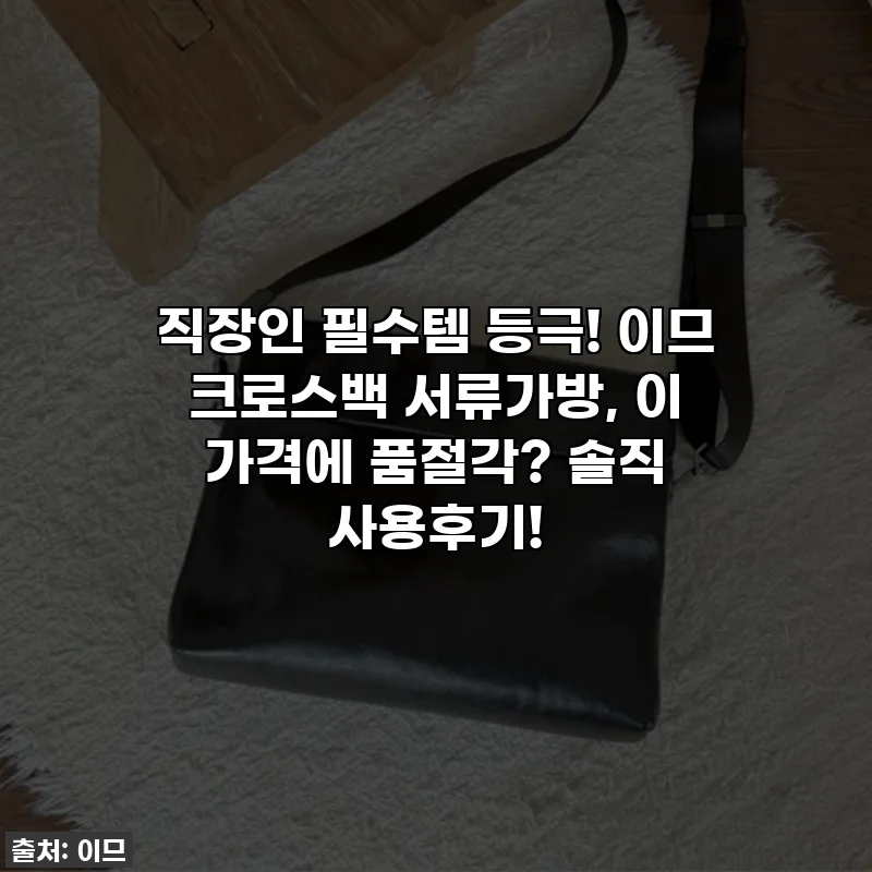 직장인 필수템 등극! 이므 크로스백 서류가방, 이 가격에 품절각? 솔직 사용후기!