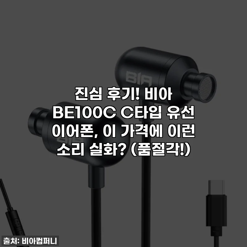 진심 후기! 비아 BE100C C타입 유선 이어폰, 이 가격에 이런 소리 실화? (품절각!)