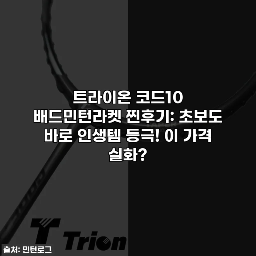 트라이온 코드10 배드민턴라켓 찐후기: 초보도 바로 인생템 등극! 이 가격 실화?