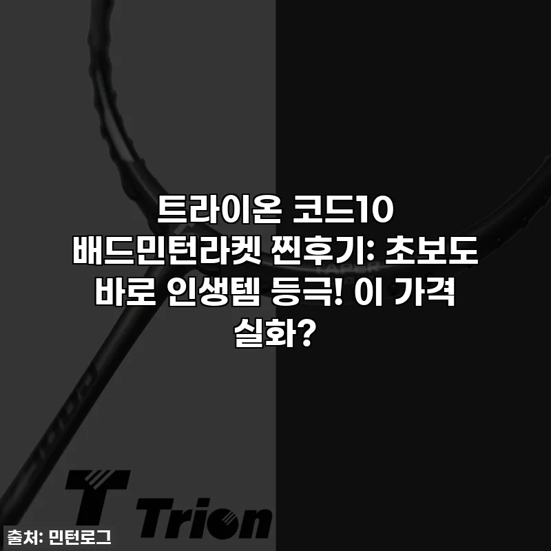 트라이온 코드10 배드민턴라켓 찐후기: 초보도 바로 인생템 등극! 이 가격 실화?