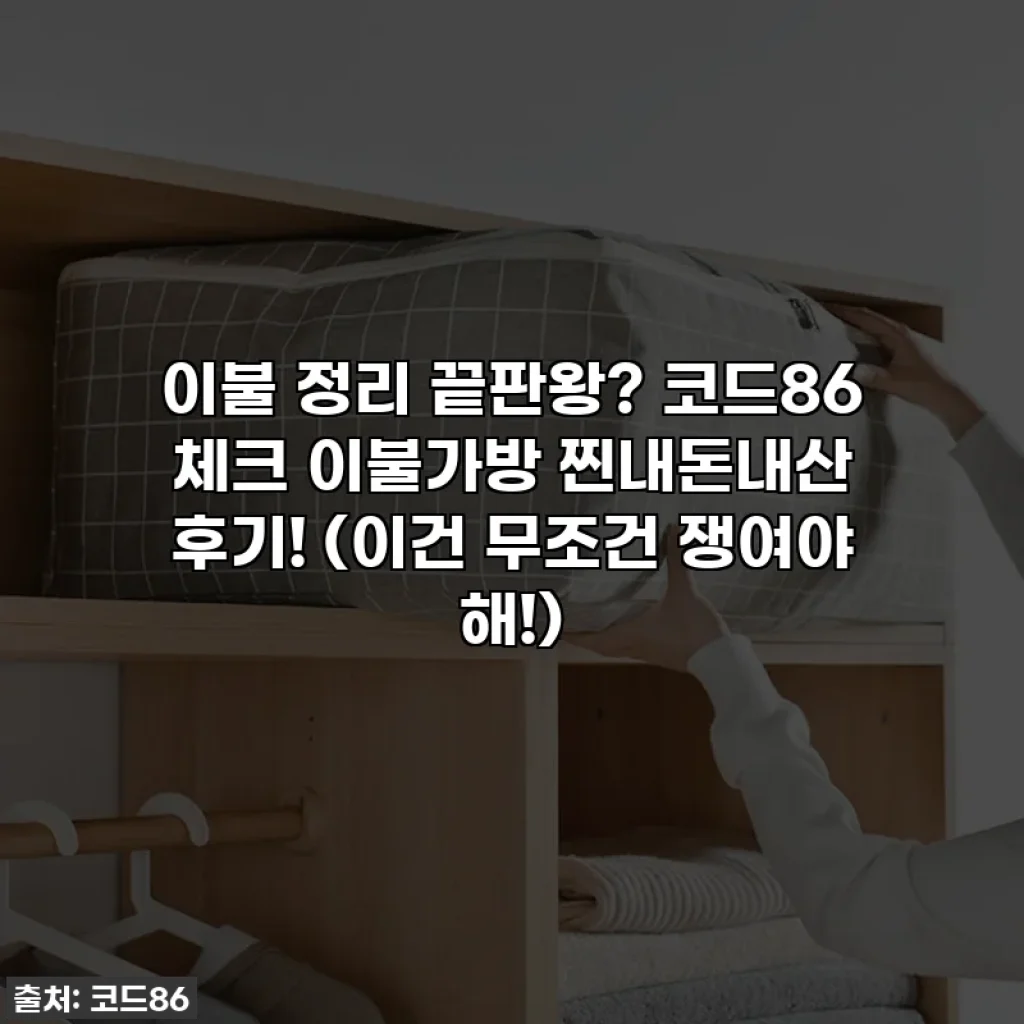 이불 정리 끝판왕? 코드86 체크 이불가방 찐내돈내산 후기! (이건 무조건 쟁여야 해!)
