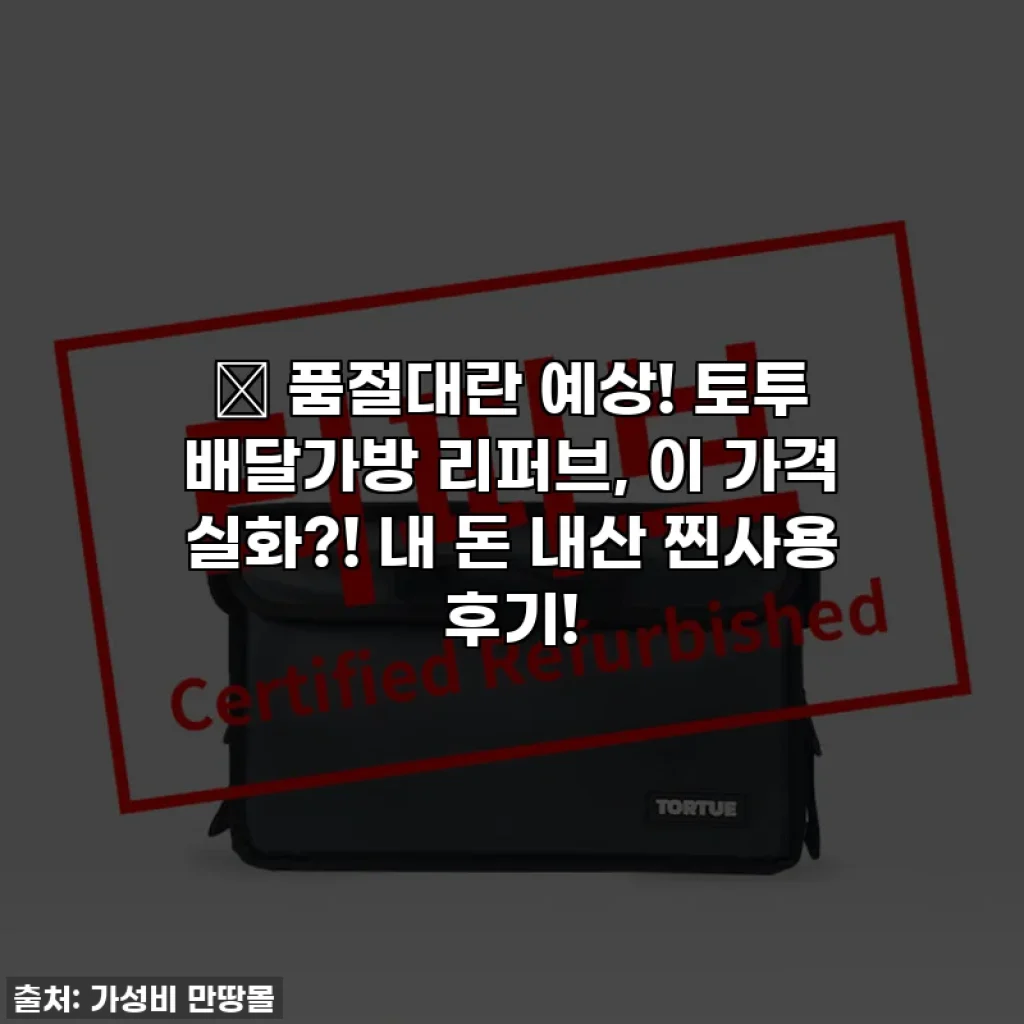 🔥 품절대란 예상! 토투 배달가방 리퍼브, 이 가격 실화?! 내 돈 내산 찐사용 후기!