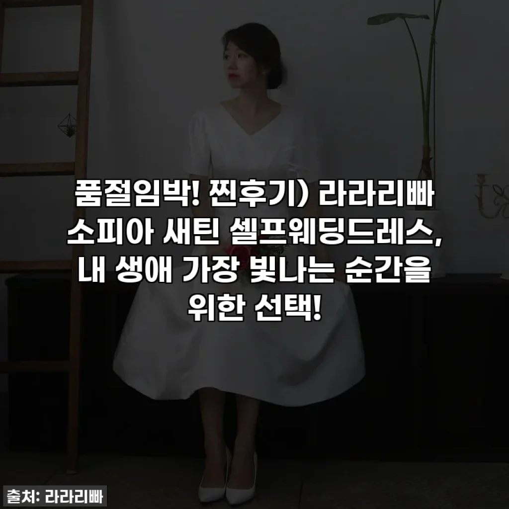 품절임박! 찐후기) 라라리빠 소피아 새틴 셀프웨딩드레스, 내 생애 가장 빛나는 순간을 위한 선택!