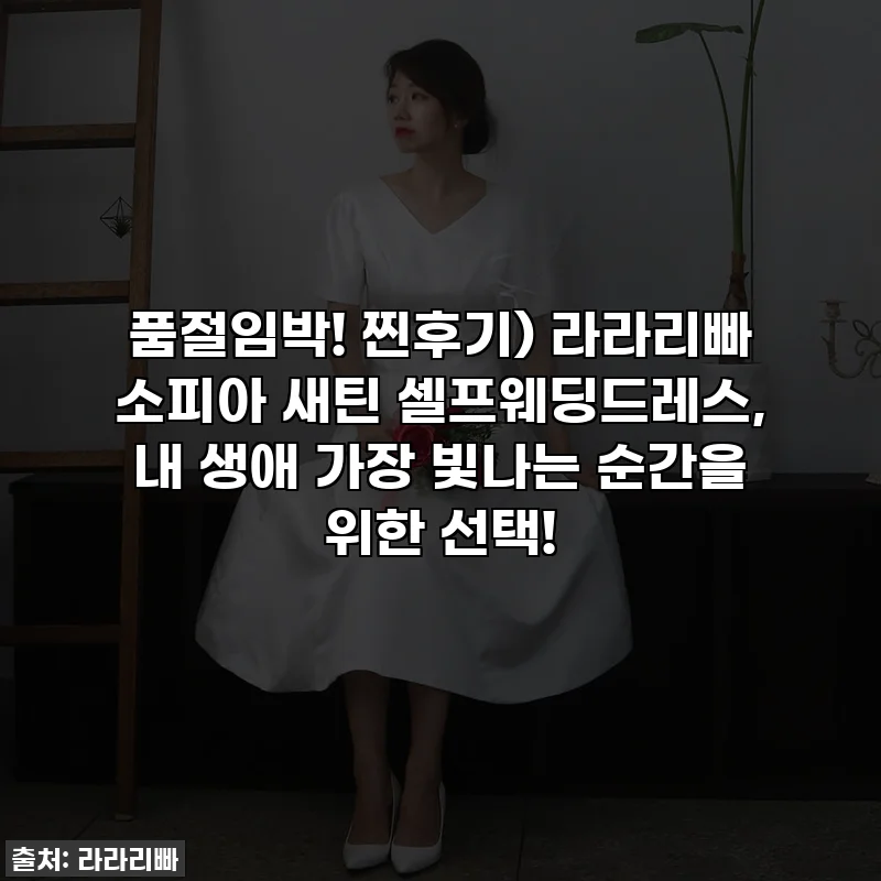 품절임박! 찐후기) 라라리빠 소피아 새틴 셀프웨딩드레스, 내 생애 가장 빛나는 순간을 위한 선택!