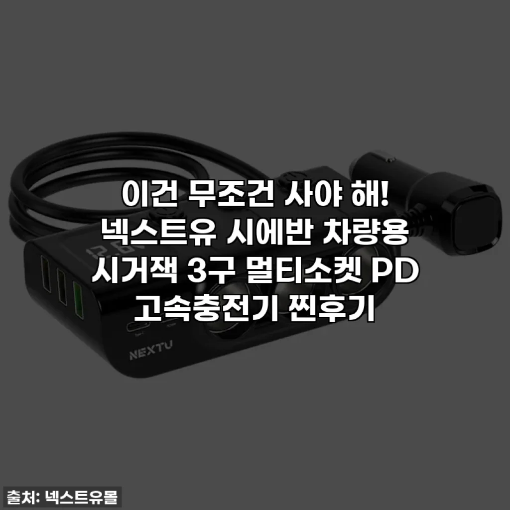 이건 무조건 사야 해! 넥스트유 시에반 차량용 시거잭 3구 멀티소켓 PD 고속충전기 찐후기