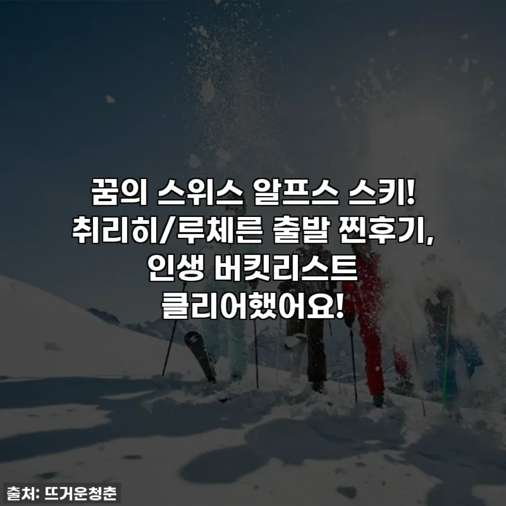 꿈의 스위스 알프스 스키! 취리히/루체른 출발 찐후기, 인생 버킷리스트 클리어했어요!