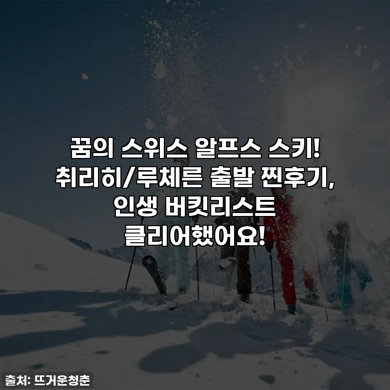 꿈의 스위스 알프스 스키! 취리히/루체른 출발 찐후기, 인생 버킷리스트 클리어했어요!