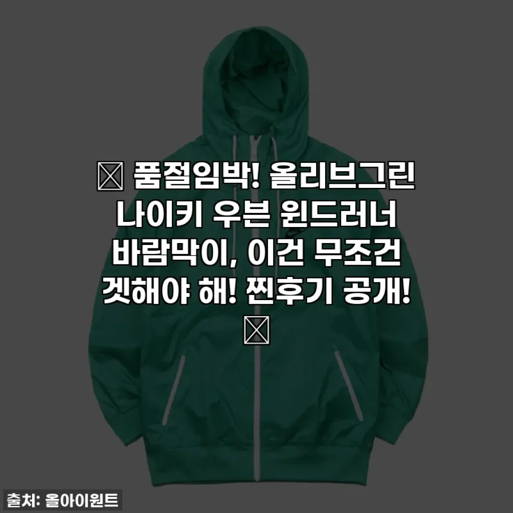 ✨ 품절임박! 올리브그린 나이키 우븐 윈드러너 바람막이, 이건 무조건 겟해야 해! 찐후기 공개! ✨