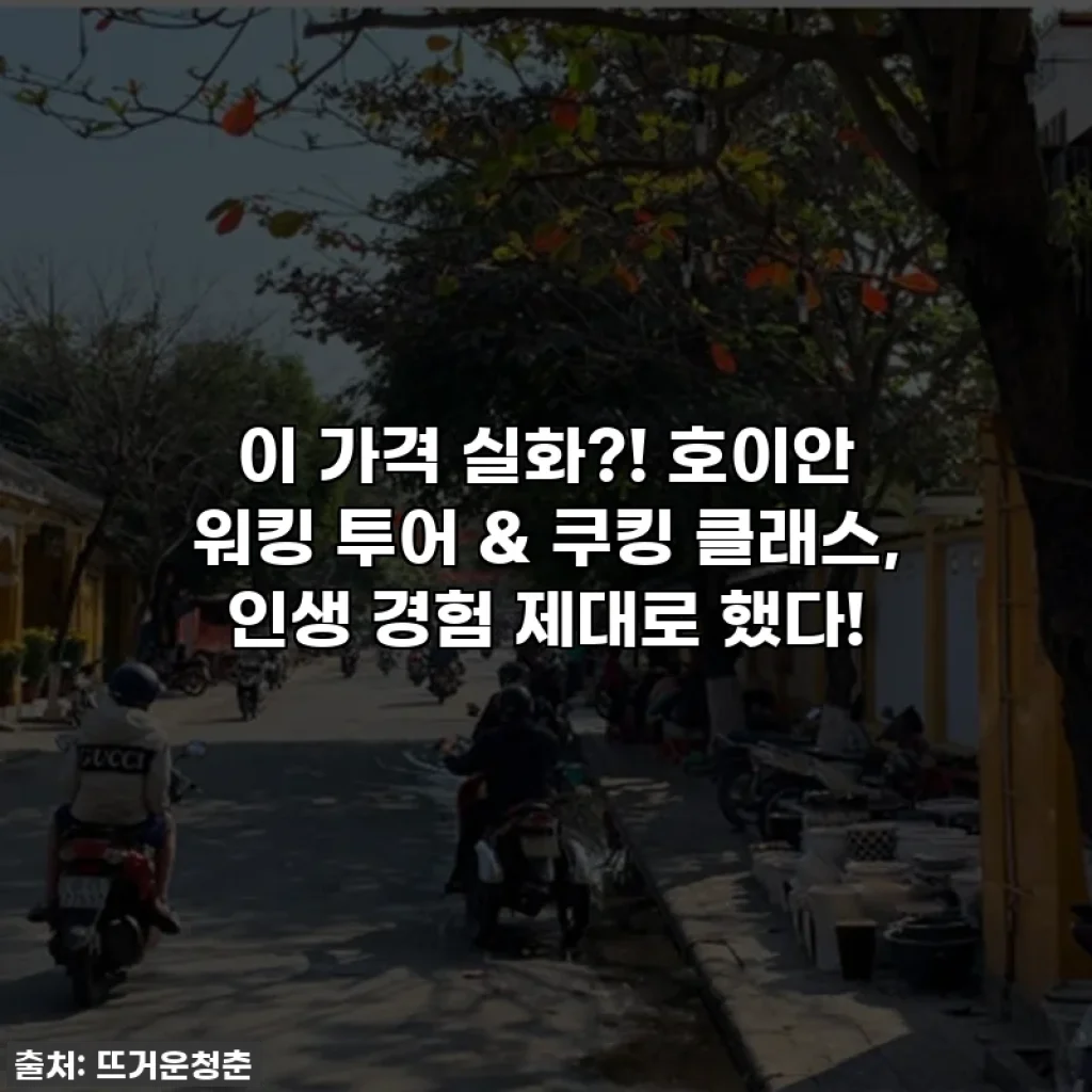 이 가격 실화?! 호이안 워킹 투어 & 쿠킹 클래스, 인생 경험 제대로 했다!