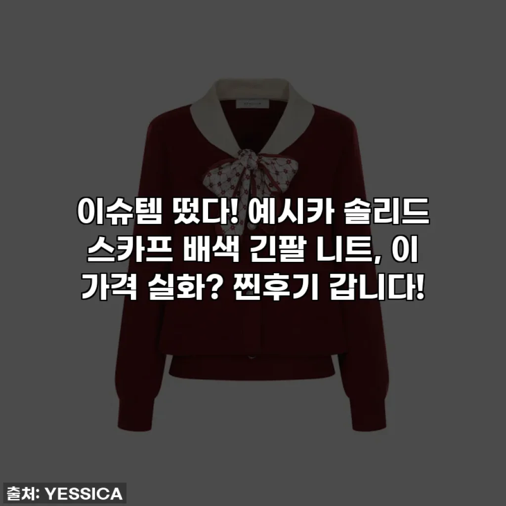 이슈템 떴다! 예시카 솔리드 스카프 배색 긴팔 니트, 이 가격 실화? 찐후기 갑니다!