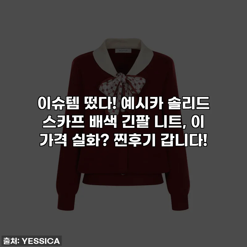 이슈템 떴다! 예시카 솔리드 스카프 배색 긴팔 니트, 이 가격 실화? 찐후기 갑니다!