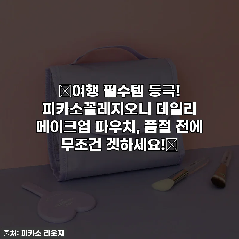 💖여행 필수템 등극! 피카소꼴레지오니 데일리 메이크업 파우치, 품절 전에 무조건 겟하세요!✨
