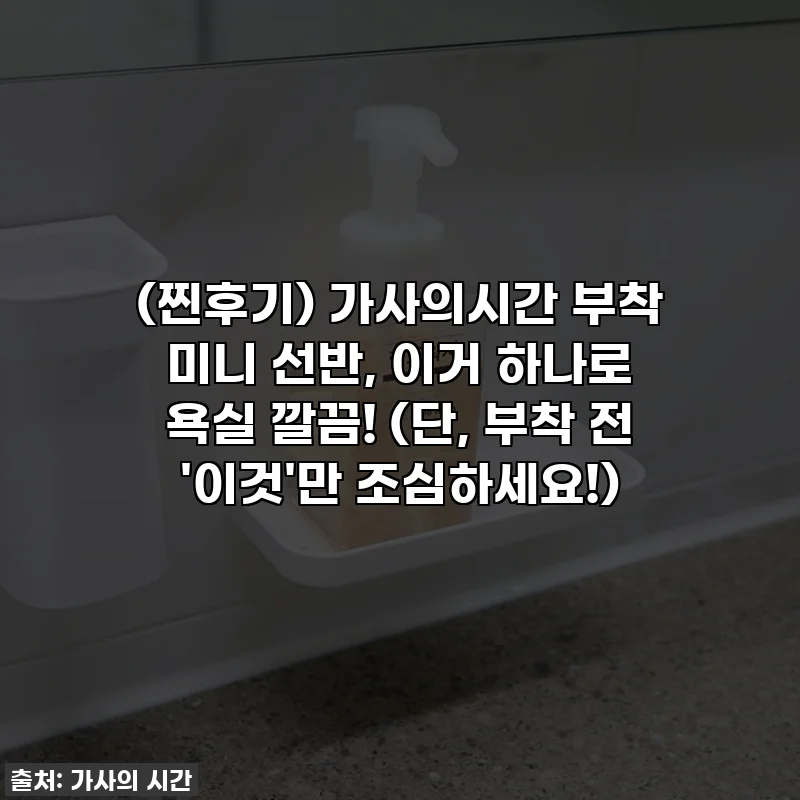 (찐후기) 가사의시간 부착 미니 선반, 이거 하나로 욕실 깔끔! (단, 부착 전 '이것'만 조심하세요!)