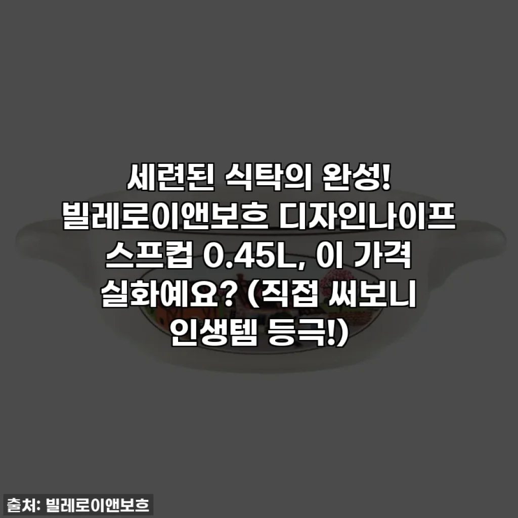 세련된 식탁의 완성! 빌레로이앤보흐 디자인나이프 스프컵 0.45L, 이 가격 실화예요? (직접 써보니 인생템 등극!)