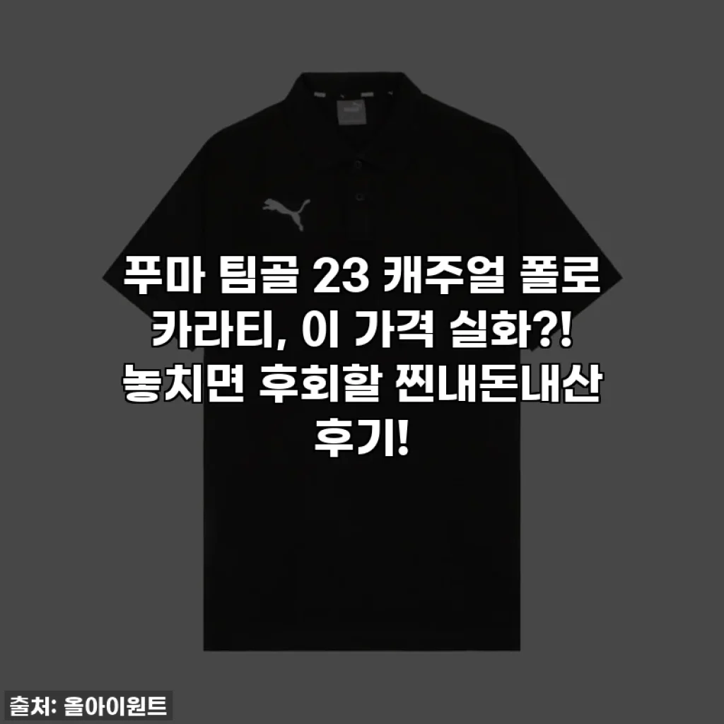 푸마 팀골 23 캐주얼 폴로 카라티, 이 가격 실화?! 놓치면 후회할 찐내돈내산 후기!