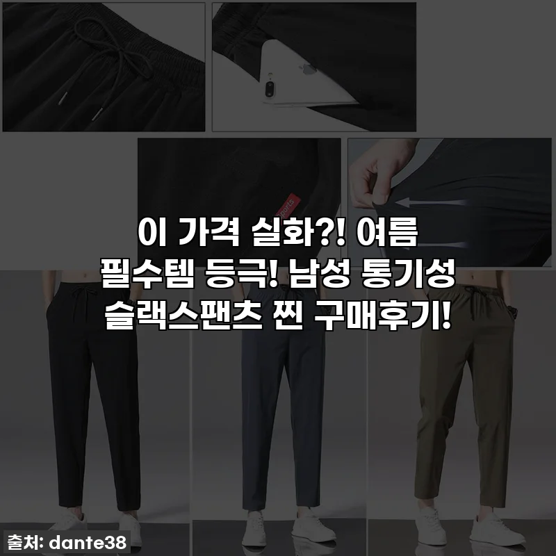 이 가격 실화?! 여름 필수템 등극! 남성 통기성 슬랙스팬츠 찐 구매후기!