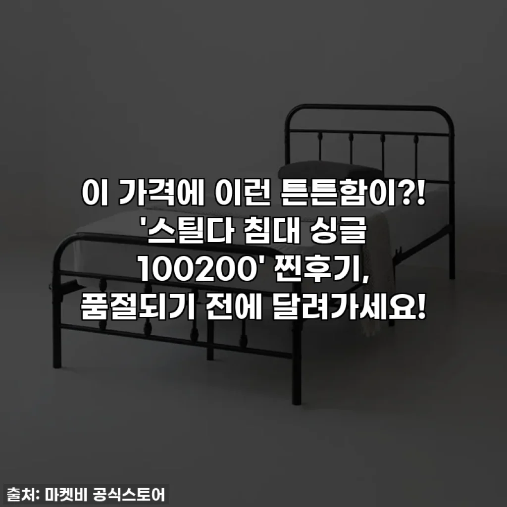 이 가격에 이런 튼튼함이?! '스틸다 침대 싱글 100200' 찐후기, 품절되기 전에 달려가세요!