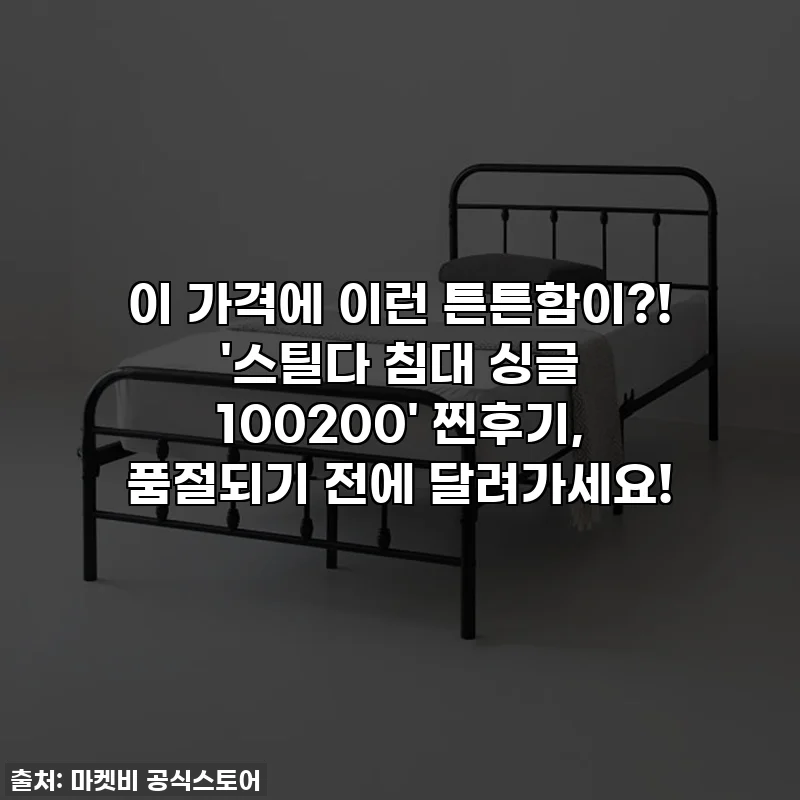 이 가격에 이런 튼튼함이?! '스틸다 침대 싱글 100200' 찐후기, 품절되기 전에 달려가세요!