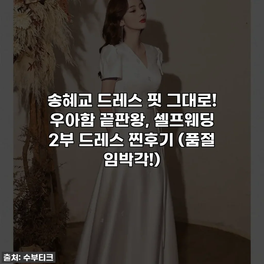 송혜교 드레스 핏 그대로! 우아함 끝판왕, 셀프웨딩 2부 드레스 찐후기 (품절 임박각!)