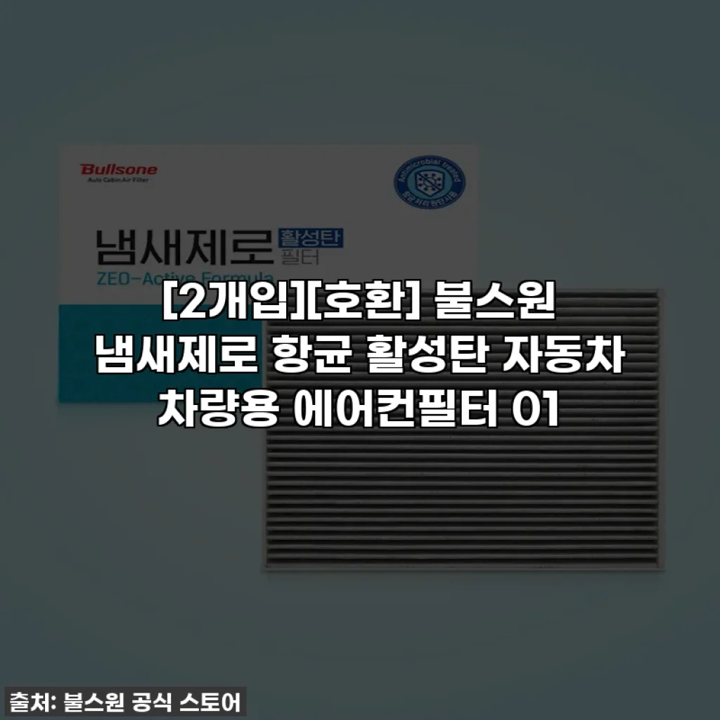 [2개입][호환] 불스원 냄새제로 항균 활성탄 자동차 차량용 에어컨필터 01