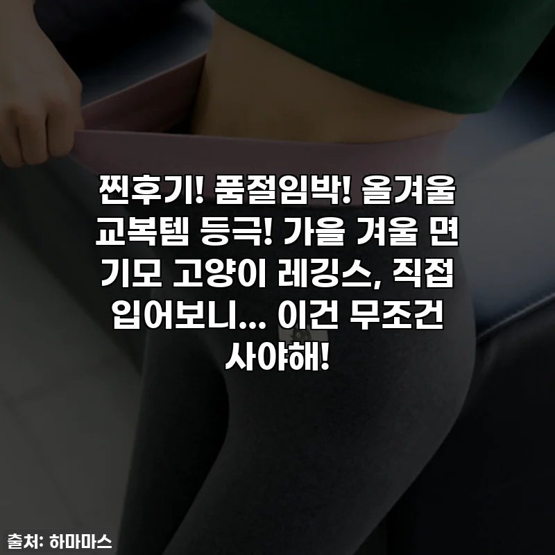 찐후기! 품절임박! 올겨울 교복템 등극! 가을 겨울 면 기모 고양이 레깅스, 직접 입어보니... 이건 무조건 사야해!