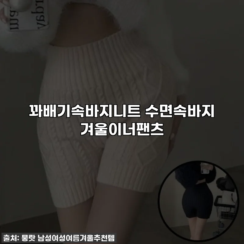꽈배기속바지니트 수면속바지 겨울이너팬츠