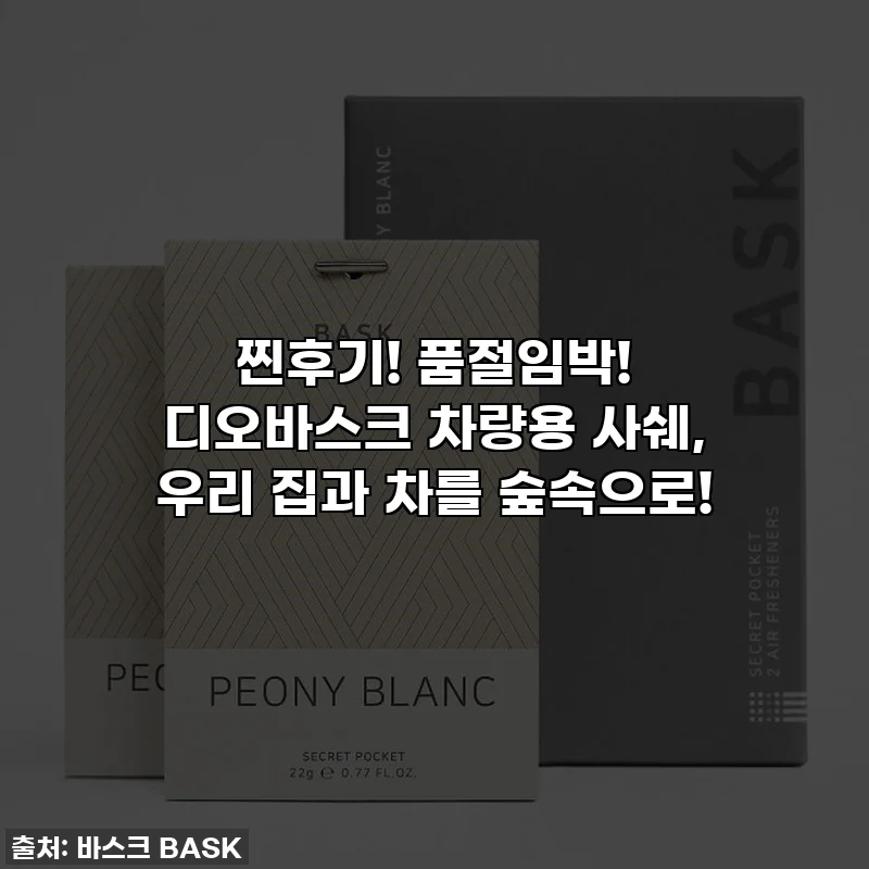 찐후기! 품절임박! 디오바스크 차량용 사쉐, 우리 집과 차를 숲속으로!