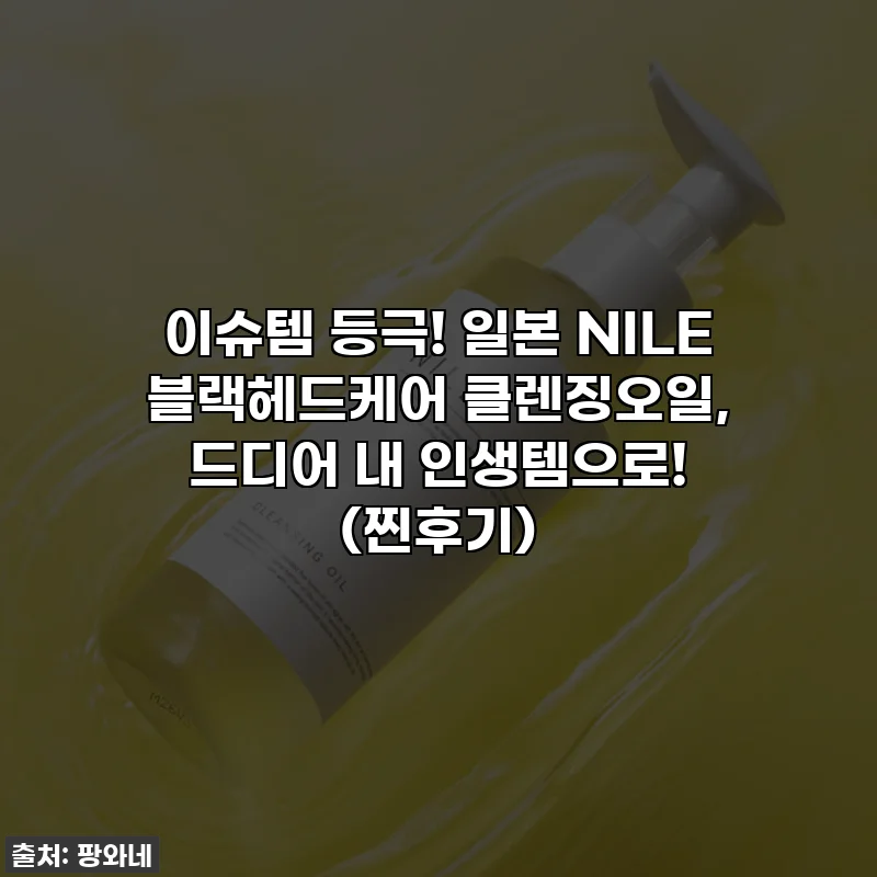 이슈템 등극! 일본 NILE 블랙헤드케어 클렌징오일, 드디어 내 인생템으로! (찐후기)