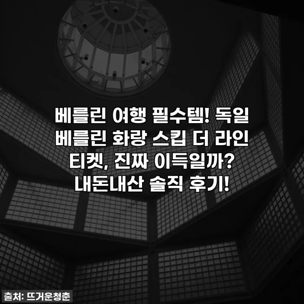 베를린 여행 필수템! 독일 베를린 화랑 스킵 더 라인 티켓, 진짜 이득일까? 내돈내산 솔직 후기!