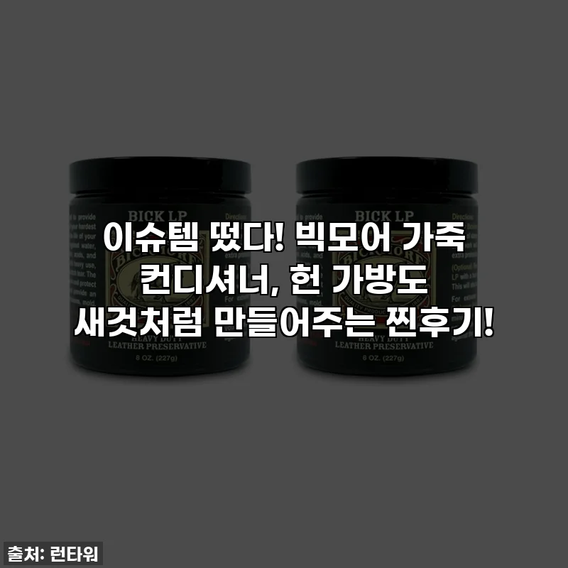 이슈템 떴다! 빅모어 가죽 컨디셔너, 헌 가방도 새것처럼 만들어주는 찐후기!