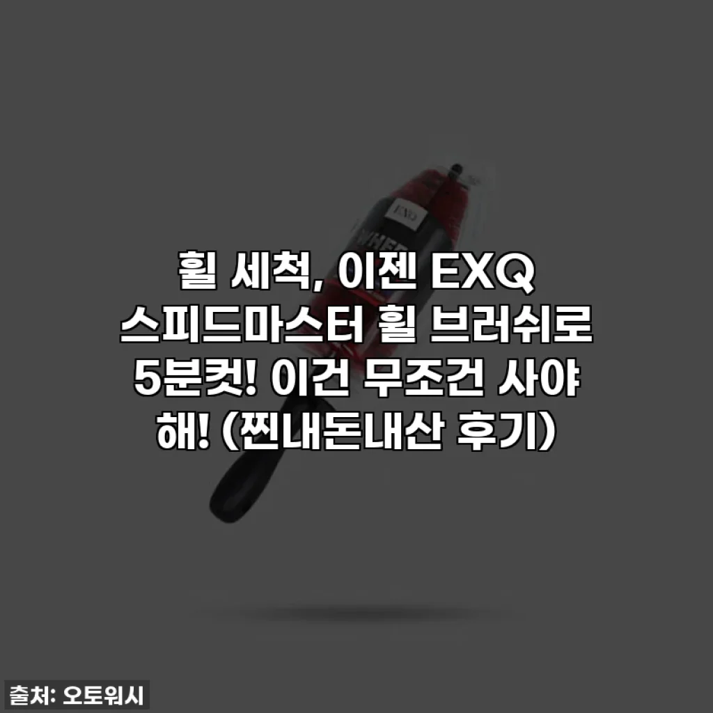 🚗💨 휠 세척, 이젠 EXQ 스피드마스터 휠 브러쉬로 5분컷! 이건 무조건 사야 해! (찐내돈내산 후기)