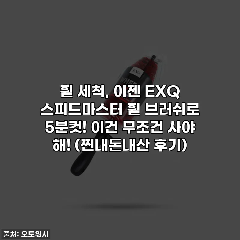 🚗💨 휠 세척, 이젠 EXQ 스피드마스터 휠 브러쉬로 5분컷! 이건 무조건 사야 해! (찐내돈내산 후기)