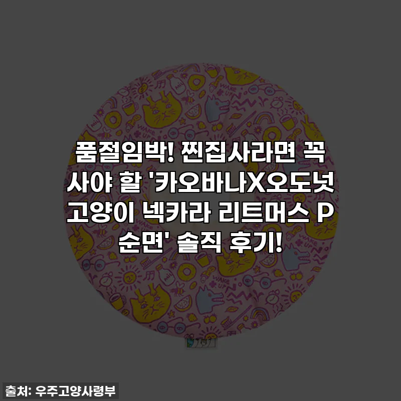 품절임박! 찐집사라면 꼭 사야 할 '카오바나X오도넛 고양이 넥카라 리트머스 P 순면' 솔직 후기!