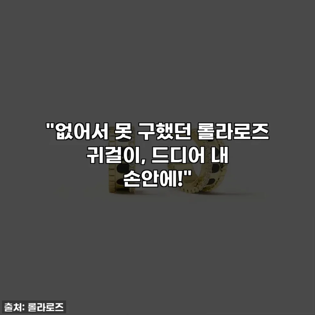 "없어서 못 구했던 롤라로즈 귀걸이, 드디어 내 손안에!"
