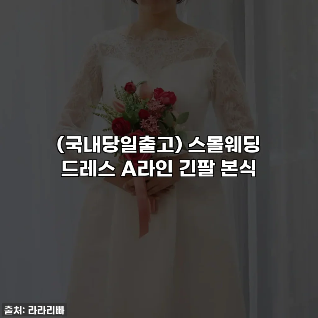 (국내당일출고) 스몰웨딩 드레스 A라인 긴팔 본식