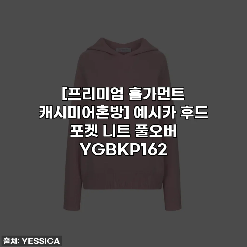 [프리미엄 홀가먼트 캐시미어혼방] 예시카 후드 포켓 니트 풀오버 YGBKP162