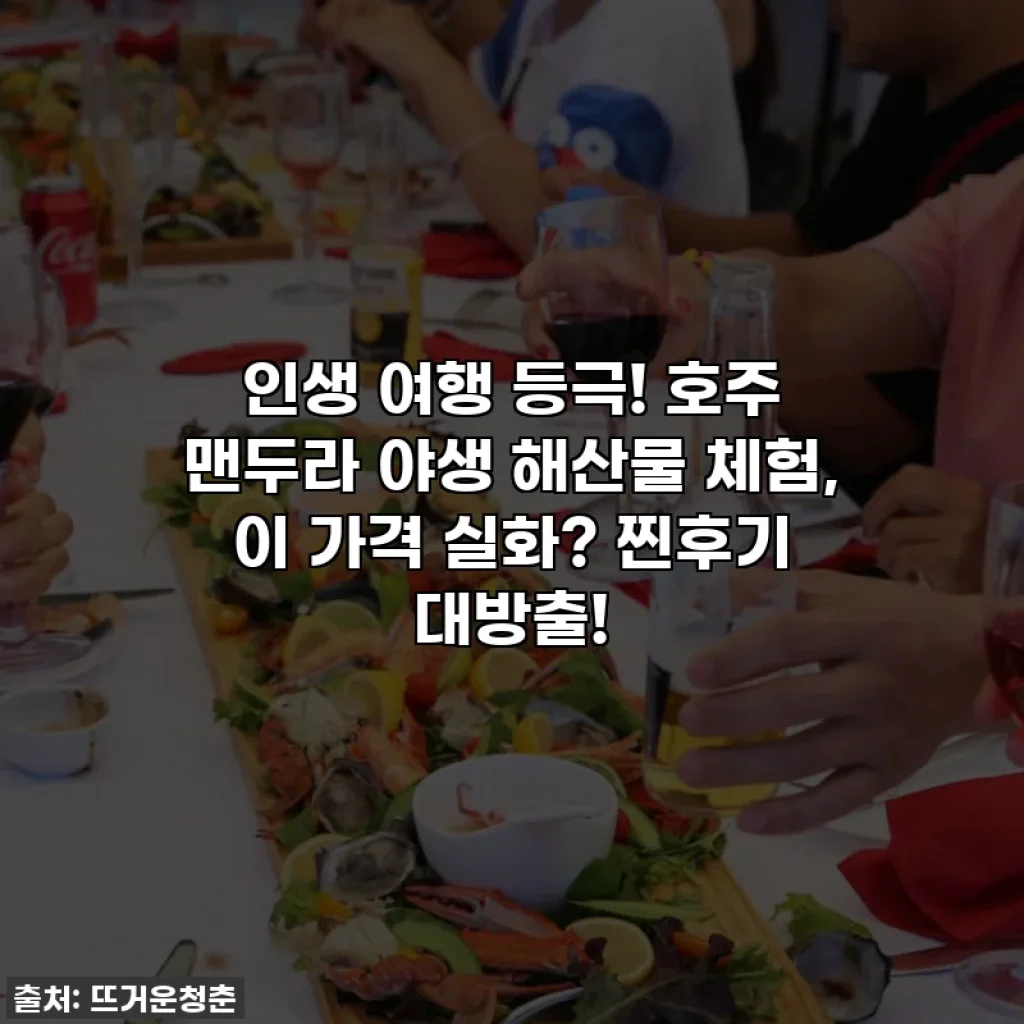 🔥 인생 여행 등극! 호주 맨두라 야생 해산물 체험, 이 가격 실화? 찐후기 대방출!