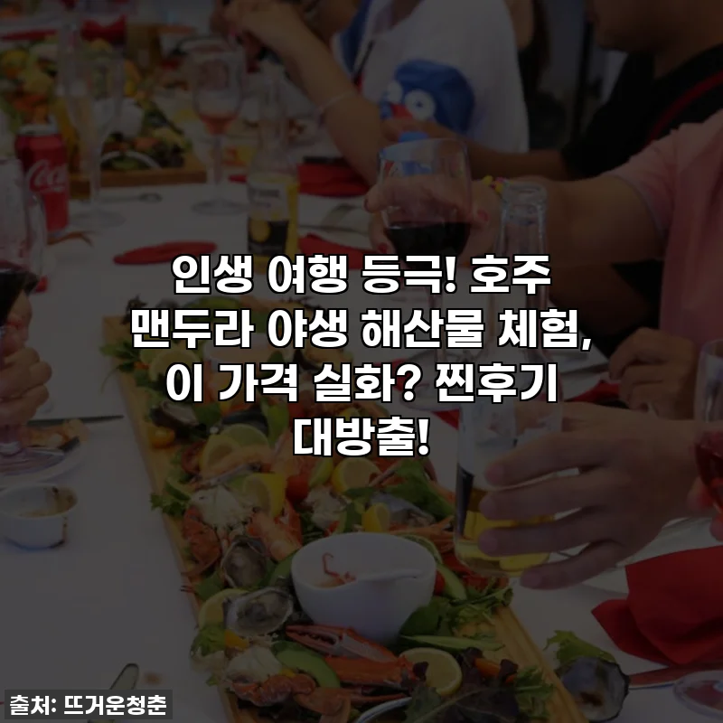 🔥 인생 여행 등극! 호주 맨두라 야생 해산물 체험, 이 가격 실화? 찐후기 대방출!