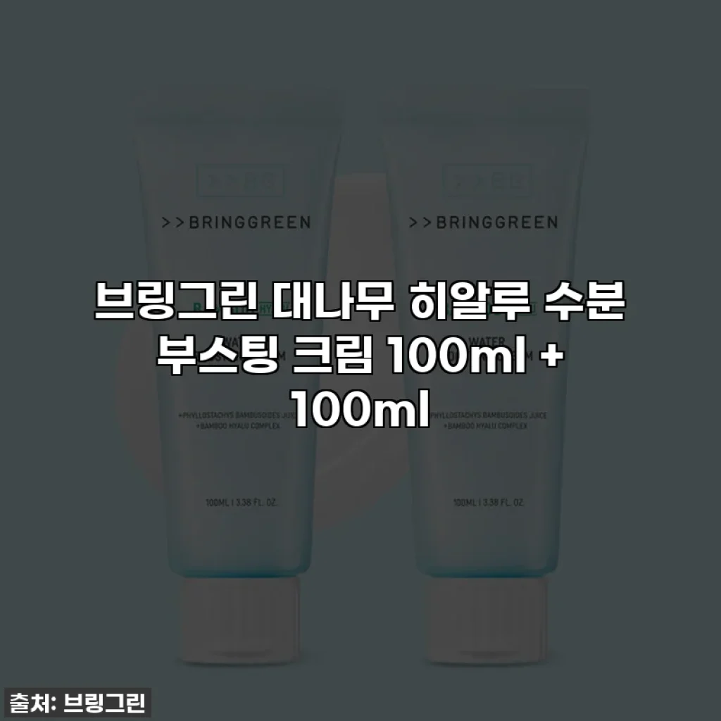 브링그린 대나무 히알루 수분 부스팅 크림 100ml + 100ml