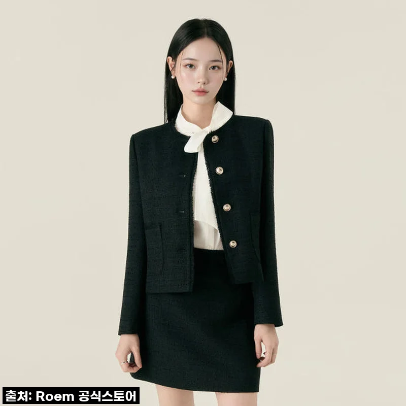 로엠 칼라리스 트위드 자켓 RMJKF49S51 찐내돈내산! 품절 대란템, 봄까지 쭉 입어요!