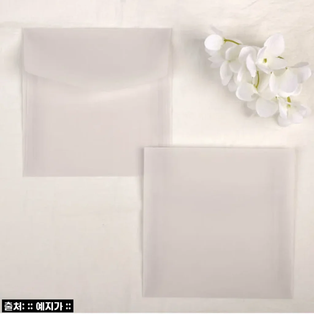 [찐후기] 청첩장 필수템! 140x140mm 정사각 트레싱지 봉투, 투명함의 아름다움을 경험하다!