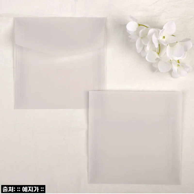 [찐후기] 청첩장 필수템! 140x140mm 정사각 트레싱지 봉투, 투명함의 아름다움을 경험하다!