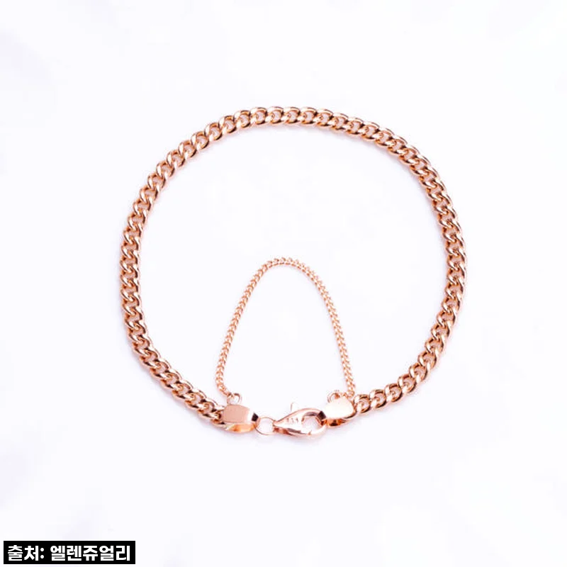 💖 심쿵주의! 14k 18k 로즈 할로우 커브 체인 금 팔찌, 이 가격 실화? 인생템 등극!