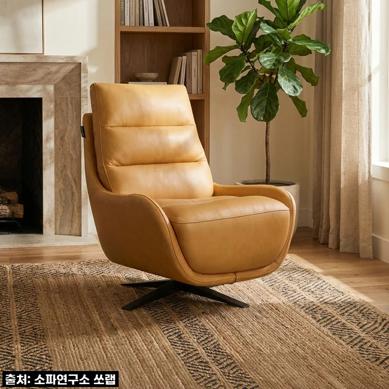 이 가격 실화?! 우리 집 품격을 높여줄 빅토리 천연가죽 1인 회전 소파, 직접 써보니 대박!