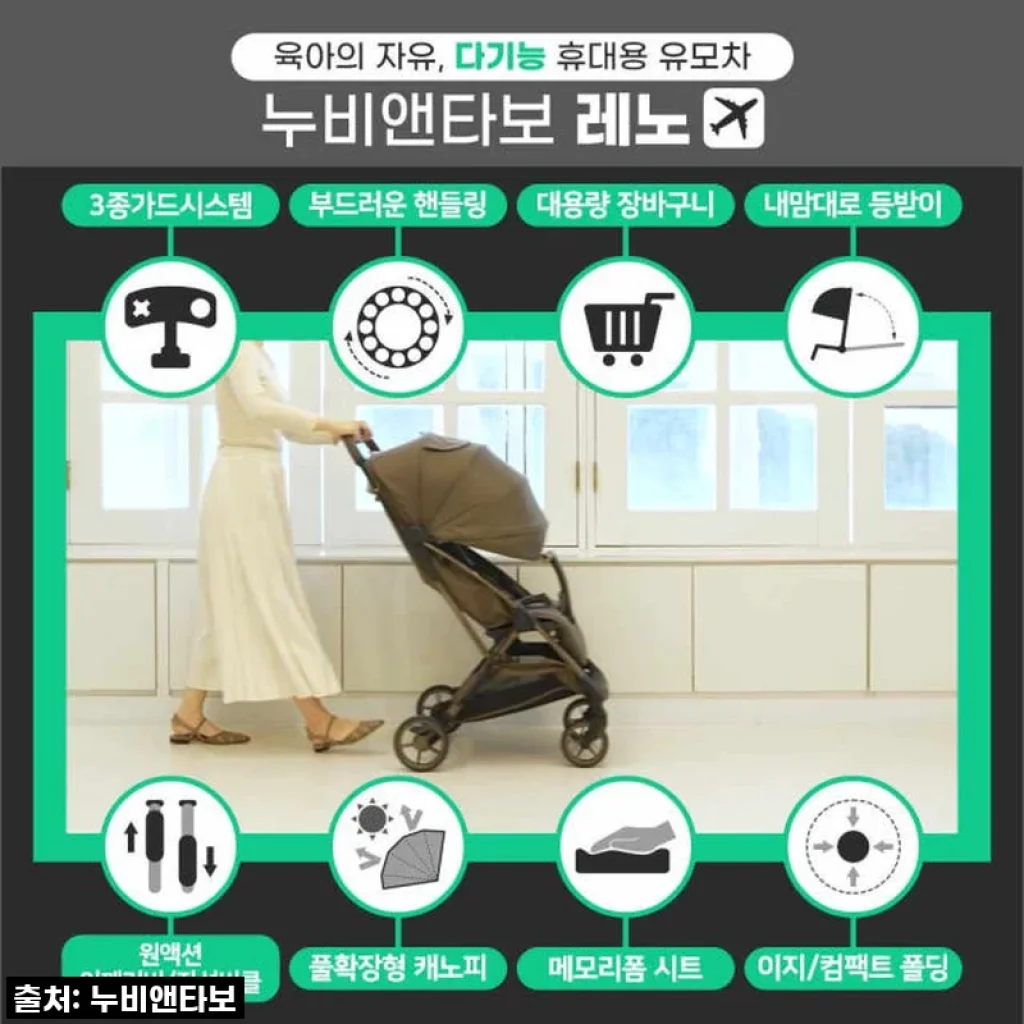 외출이 즐거워지는 육아템! 누비앤타보 레노 휴대용 유모차, 메인 유모차 등극한 찐후기!