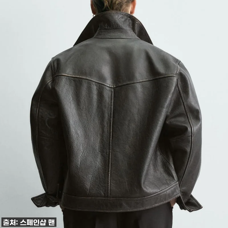 자라 한정판 빈티지 워시드 가죽 재킷 관련 이미지 3