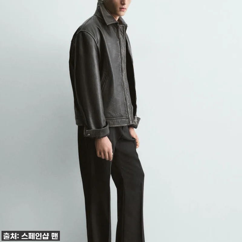 자라 한정판 빈티지 워시드 가죽 재킷 관련 이미지 4