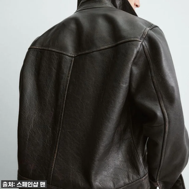 자라 한정판 빈티지 워시드 가죽 재킷 관련 이미지 5